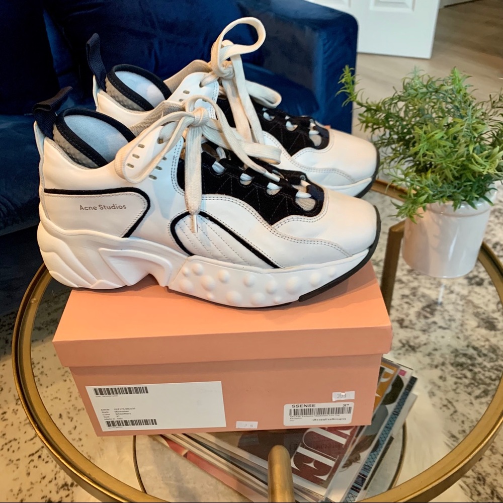 ACNE STUDIOS MANHATTAN SNEAKER IN NAVY/WHITE! SZ 7